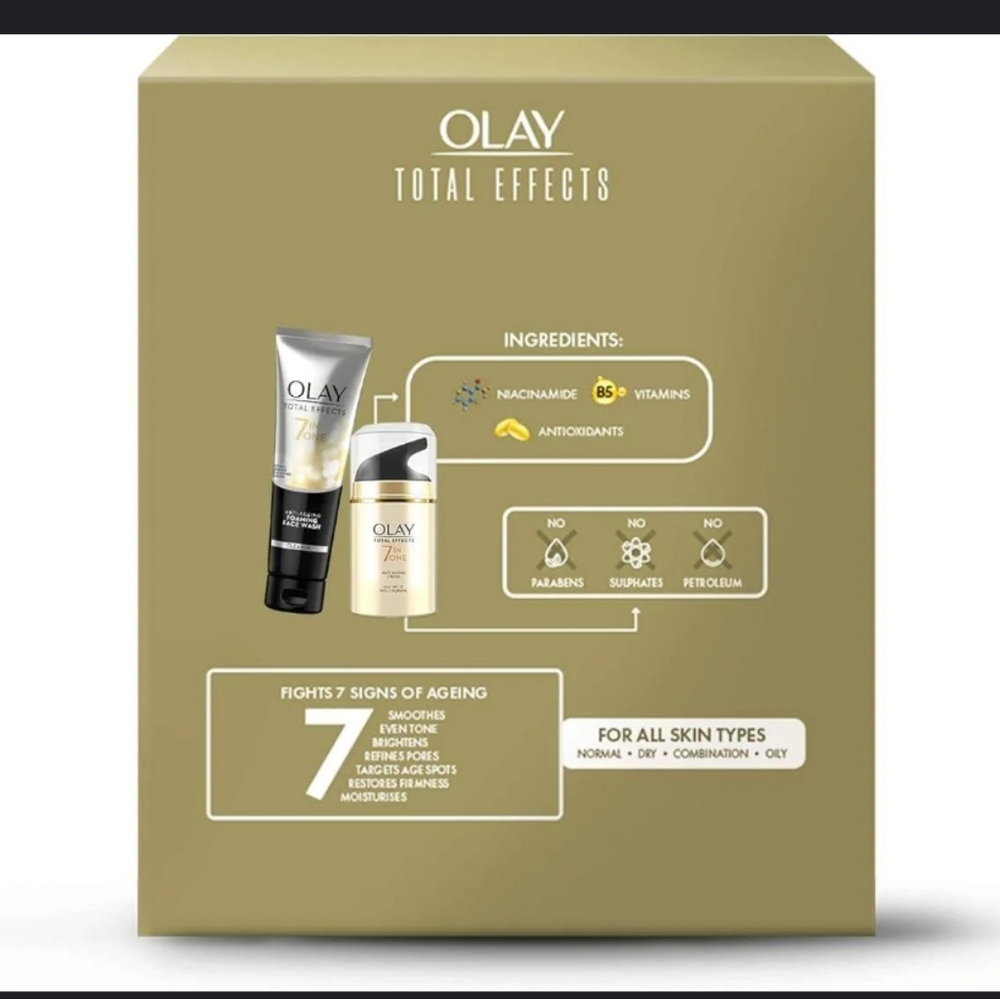 NIB OLAY Total Effects 7 in One Day Cream With Cleanser Gift Set - Picture 4 of 8